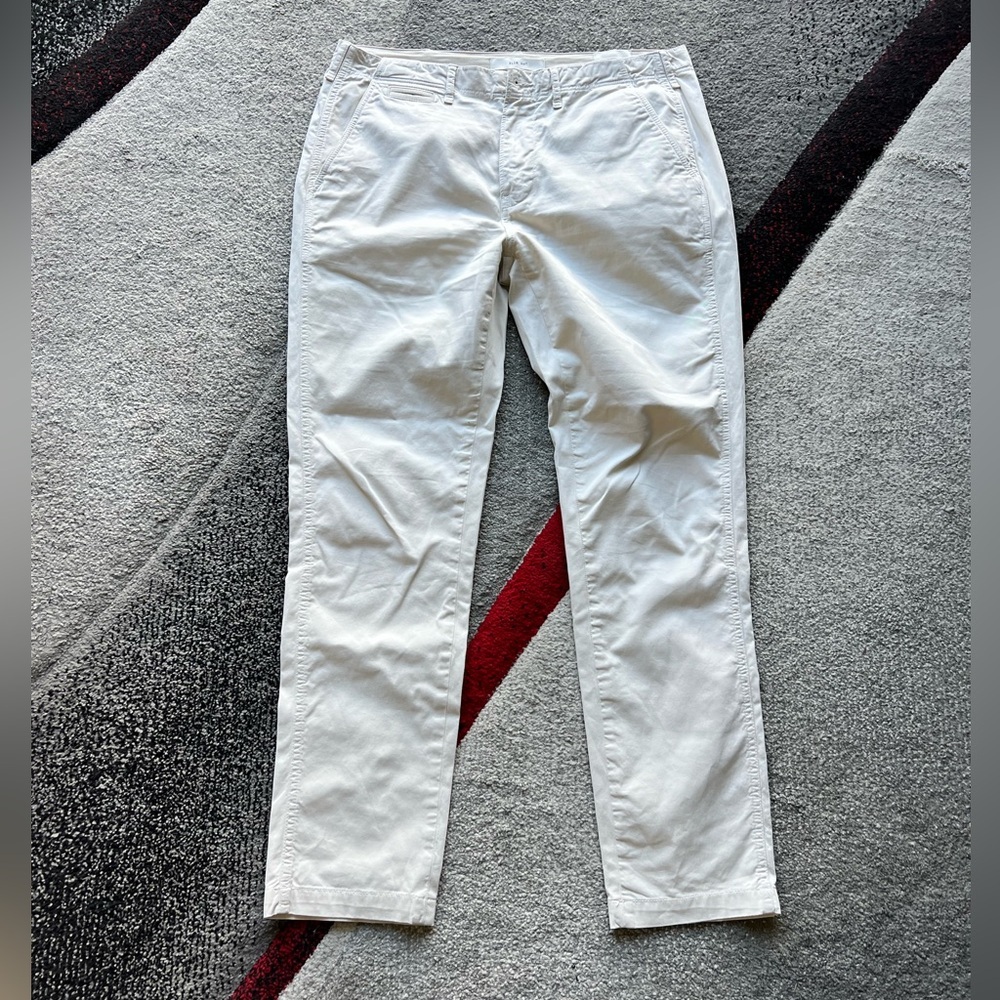 Billy Reid Slim Cut Off White Chino Pants